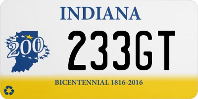 IN license plate 233GT