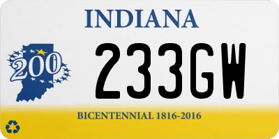 IN license plate 233GW