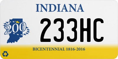 IN license plate 233HC