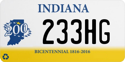 IN license plate 233HG