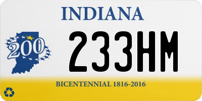 IN license plate 233HM