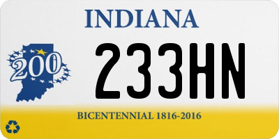 IN license plate 233HN