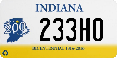 IN license plate 233HO