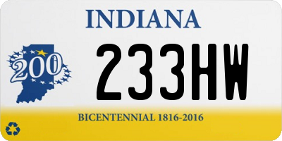 IN license plate 233HW