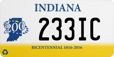 IN license plate 233IC