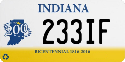 IN license plate 233IF