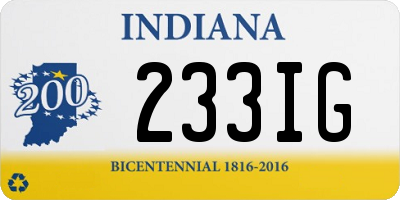 IN license plate 233IG