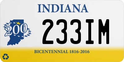 IN license plate 233IM