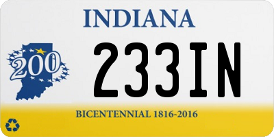 IN license plate 233IN