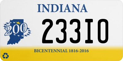 IN license plate 233IO