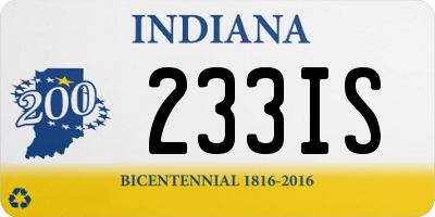 IN license plate 233IS