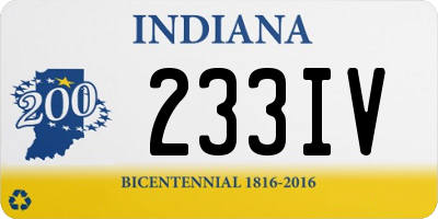 IN license plate 233IV