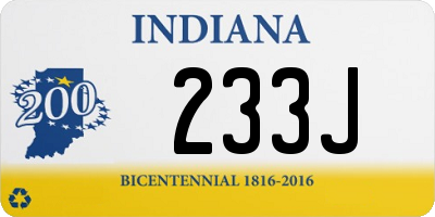IN license plate 233J