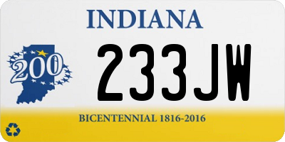 IN license plate 233JW