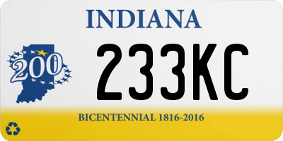 IN license plate 233KC