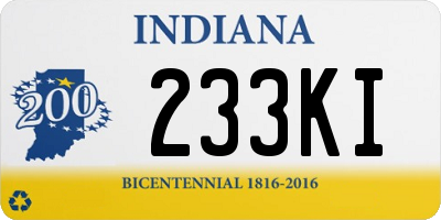 IN license plate 233KI