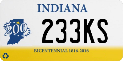 IN license plate 233KS