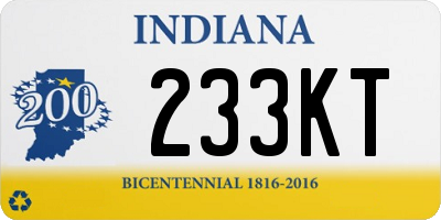 IN license plate 233KT