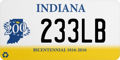 IN license plate 233LB