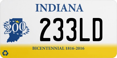 IN license plate 233LD