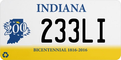 IN license plate 233LI