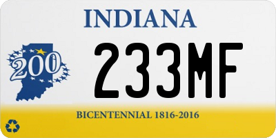 IN license plate 233MF