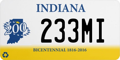 IN license plate 233MI