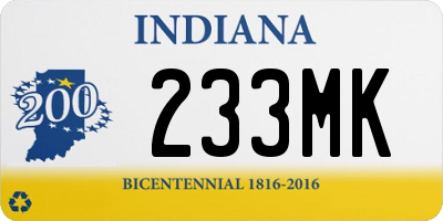 IN license plate 233MK