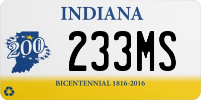 IN license plate 233MS