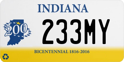 IN license plate 233MY