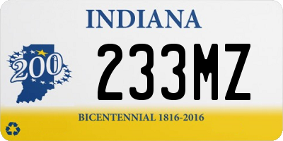 IN license plate 233MZ