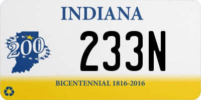 IN license plate 233N
