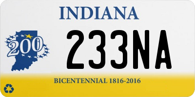 IN license plate 233NA
