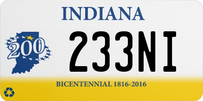 IN license plate 233NI