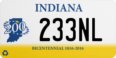 IN license plate 233NL