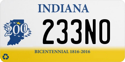 IN license plate 233NO