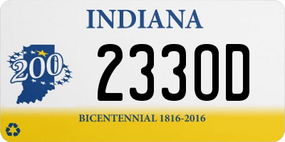 IN license plate 233OD