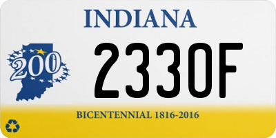 IN license plate 233OF