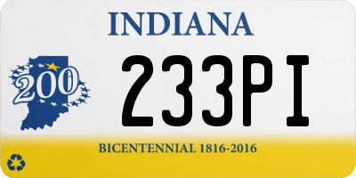 IN license plate 233PI