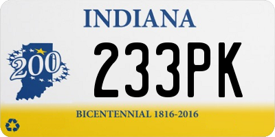 IN license plate 233PK