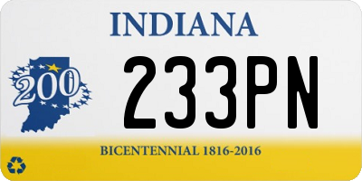 IN license plate 233PN