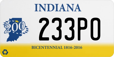 IN license plate 233PO