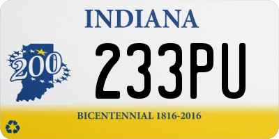 IN license plate 233PU