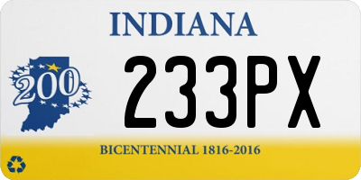 IN license plate 233PX