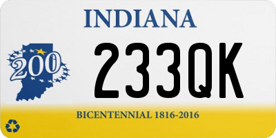 IN license plate 233QK