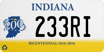 IN license plate 233RI