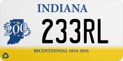 IN license plate 233RL