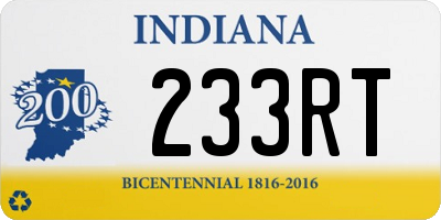 IN license plate 233RT