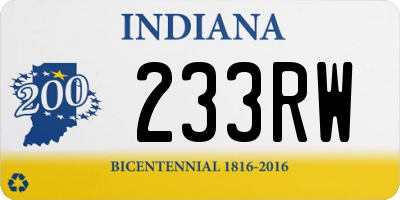 IN license plate 233RW