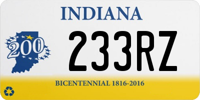 IN license plate 233RZ